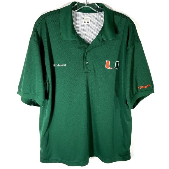 University of Miami Hurricanes Columbia PFG Polo M